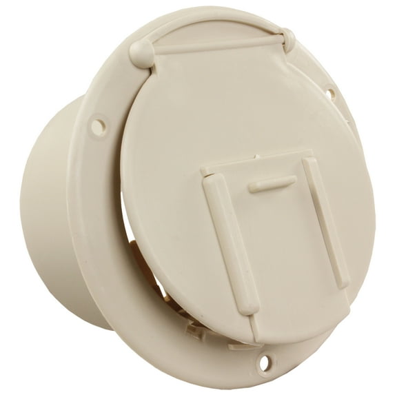 JR Products 370-1-A Round Electrical Cable Hatch - Colonial White