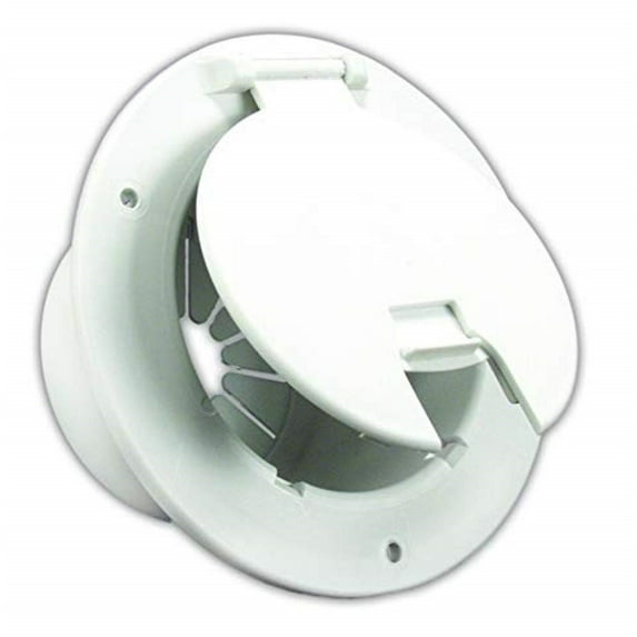 JR Products 541-2-A Deluxe Round Electric Cable Hatch - Polar White