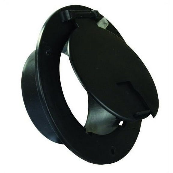 JR Products 541-3-A Round Electric Cable Hatch - 3-1/2" Cutout - Black