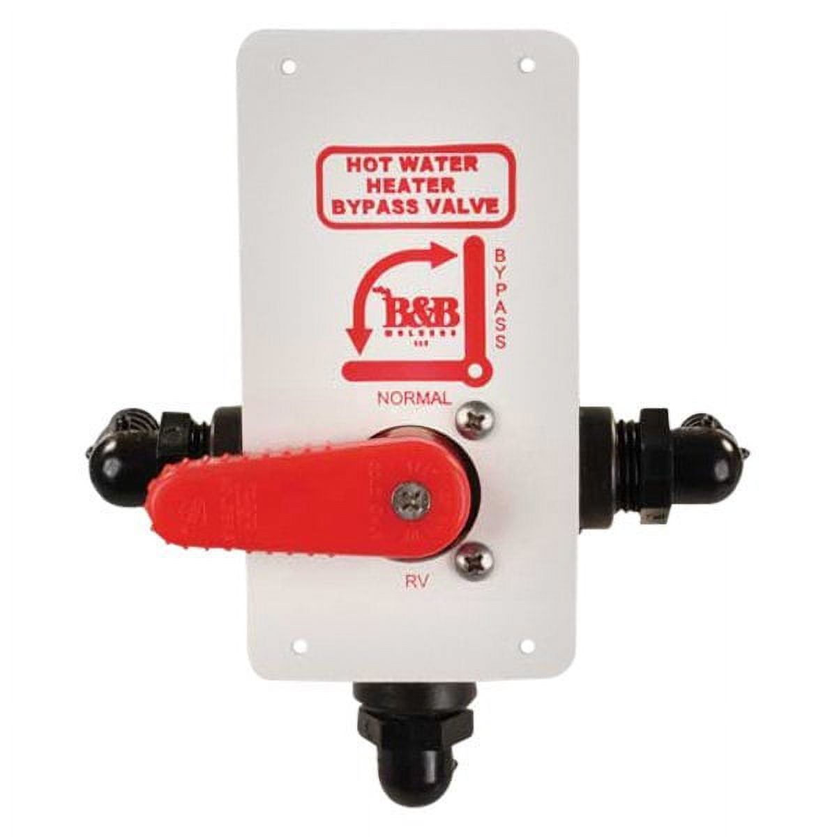 JR Products DVH-1-A - Red Plastic Water Heater Winterizing By-Pass Valve