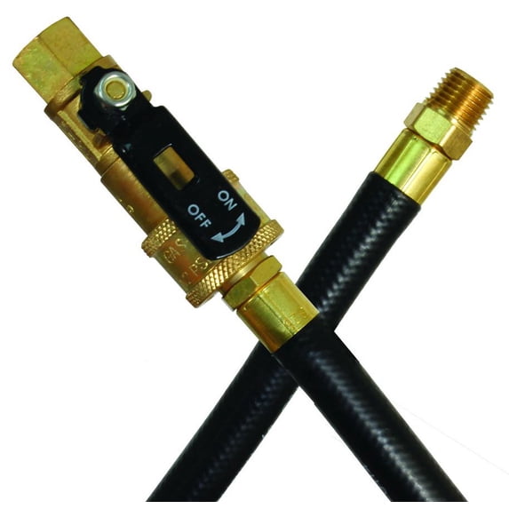 JR Products RV Rubber Appliance Hose with 1/4" Quick Disconnect Male & Quick Disconnect Coupler Ends