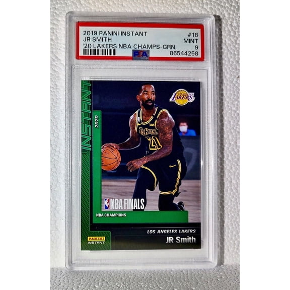 JR Smith 2020 Panini LA Lakers NBA Champions #18 Green Card 10/10 PSA 9 Mint