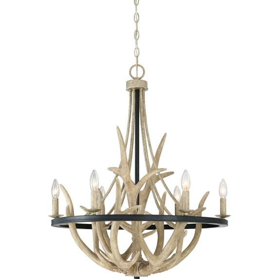 JR5006EK-Quoizel Lighting-Journey Chandelier 6 Light Steel Earth Black Finish