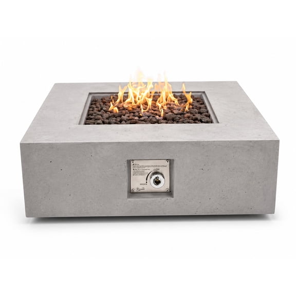 Square Concrete Outdoor Fire Pit 42 Inch Gray | Jr's Patio