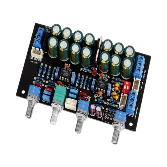 JRC5532 Front Stage Tone Board 12-15V Power Amplifier Board HIFI Tone Board High Bass Adjustment Home Amplifier