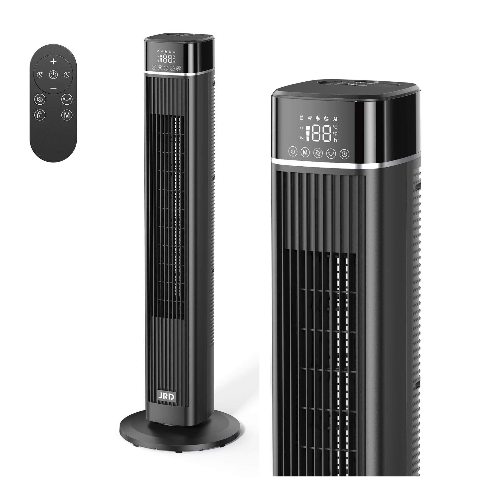 JRD 40 inch Tower Fan with Remote, 90° Oscillating Quiet Cooling Fan ...