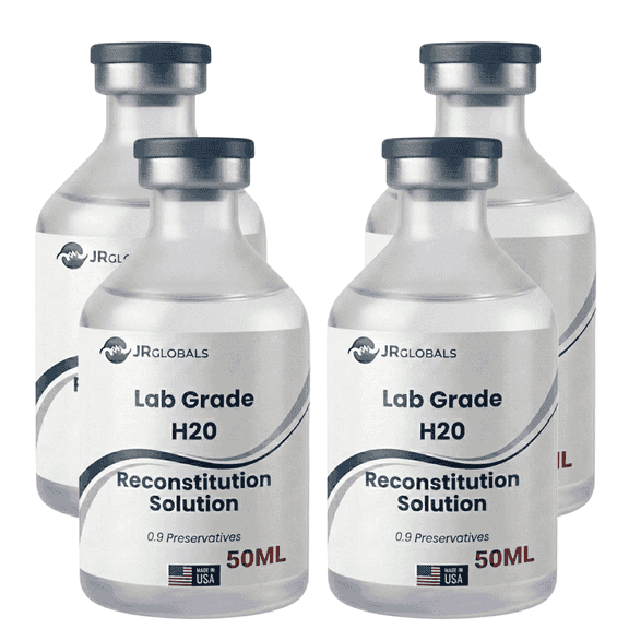JRGlobals Laboratory Water Solution - 4 Pack of 50ML - Glass Vials | High-Purity Deionized Water for Laboratory & Industrial Use (4 Pack)