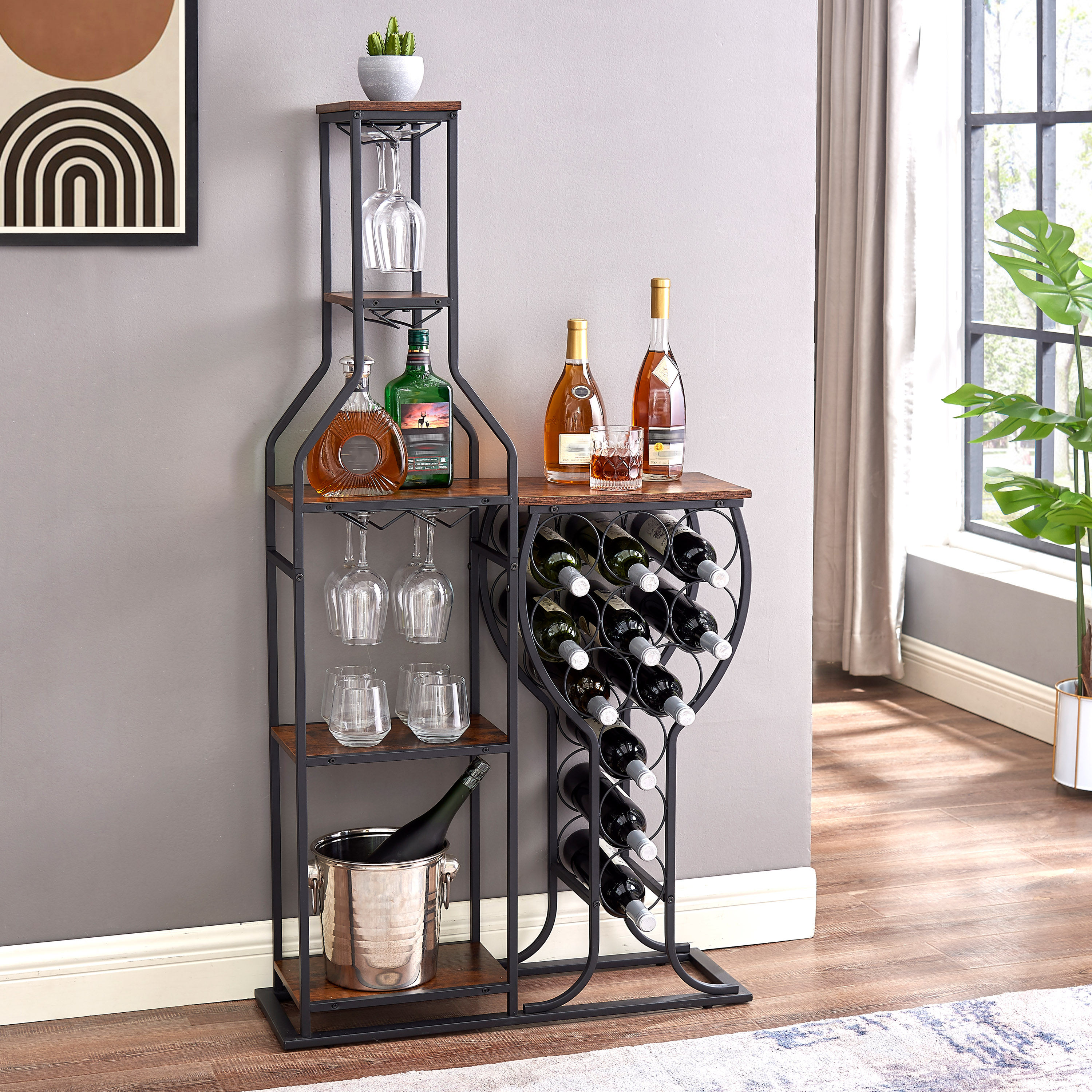 Wine Enthusiast 24 Bottle Compact Cellar Cube Wine Rack (Mahogany