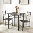 thumbnail image 1 of JRHRXXY 3-Piece Square Dining Table Set,with 2 Chairs for Kitchen,Dining Room,Breakfast Nook,Gray, 1 of 8