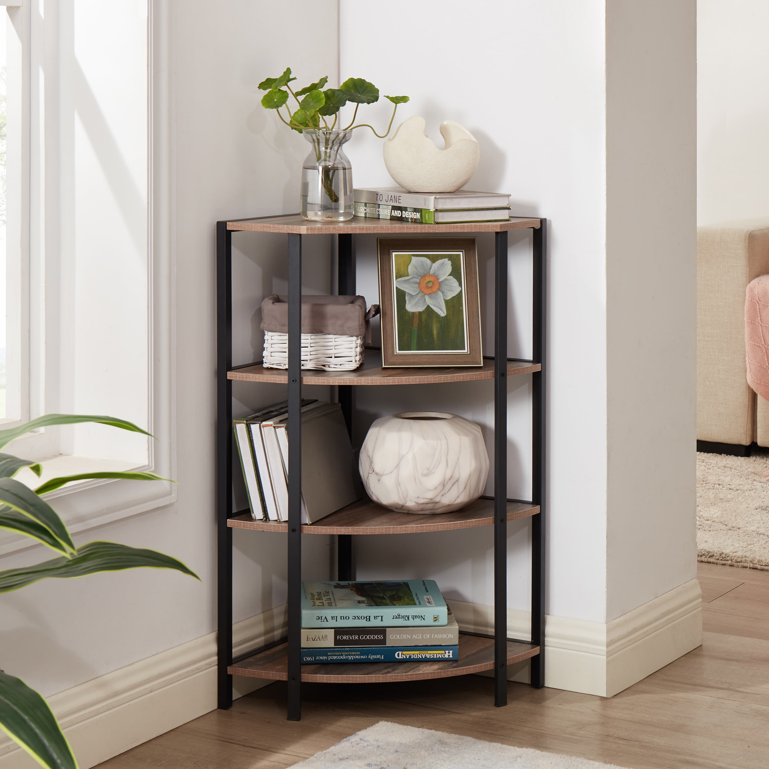 JRHRXXY 4-Tier Corner Shelf, Metal Utility Shelving Units JRHRXXY 4-Tier Corner Shelf, Metal Utility Shelving Units