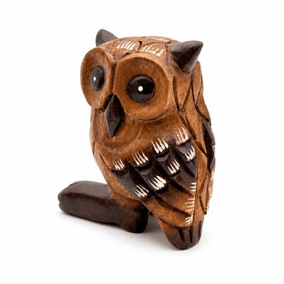 JRHRXXY Hand Carved Wooden Owl Figurine for Home Decor