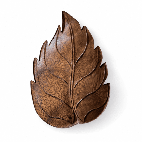 JRHRXXY Leaf Shaped Wooden Decorative Tray for Keys and Jewelry