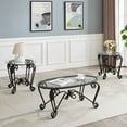 thumbnail image 1 of JRHRXXY Tempered Glass Coffee Table Set of 3,1 Coffee Table & 2 End Side Table,for Living Room, 1 of 14