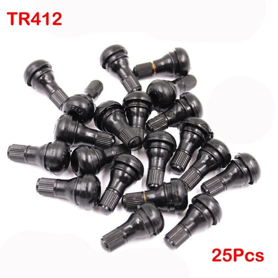 JRL 25pcs TR412 Tire Rubber Valve Stem For ATV Lawn Mower Garden Tractor Short Stem