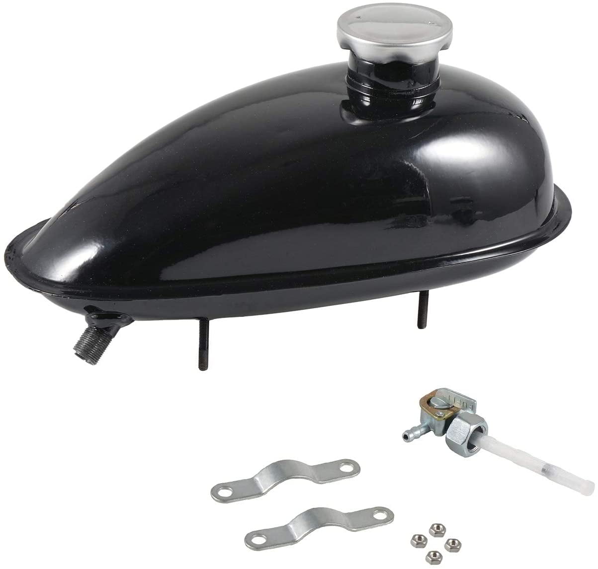 JRL 2L  Fuel Gas Tank Petcock Cap Upgrade Black For 49cc 50cc 60cc 66cc 80cc Engine Motorized Bicycle