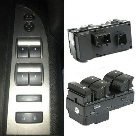 JRL Master Power Window Switch, 5-Button Control, ABS Plastic, Black, for Chevrolet Silverado 1500