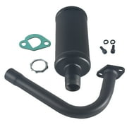 JRL Upgrade Exhaust with Muffler For Coleman Powersports CT200U BT200X,For Predator 212cc 196cc/6.5HP Go Kart and Gas Mini Bike Black
