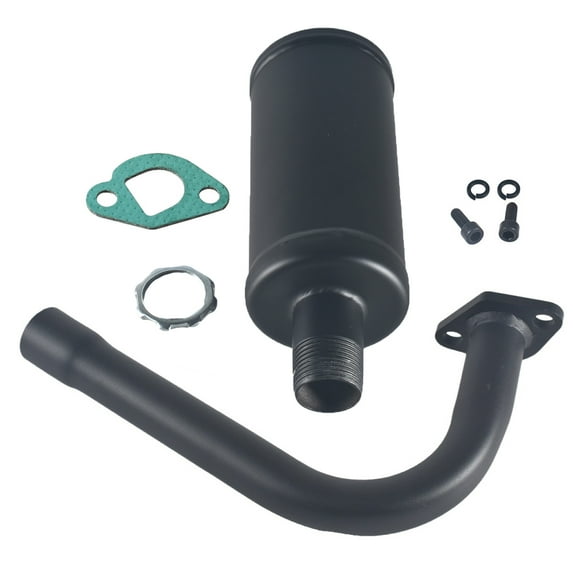 JRL Upgrade Exhaust with Muffler For Coleman Powersports CT200U BT200X,For Predator 212cc 196cc/6.5HP Go Kart and Gas Mini Bike Black