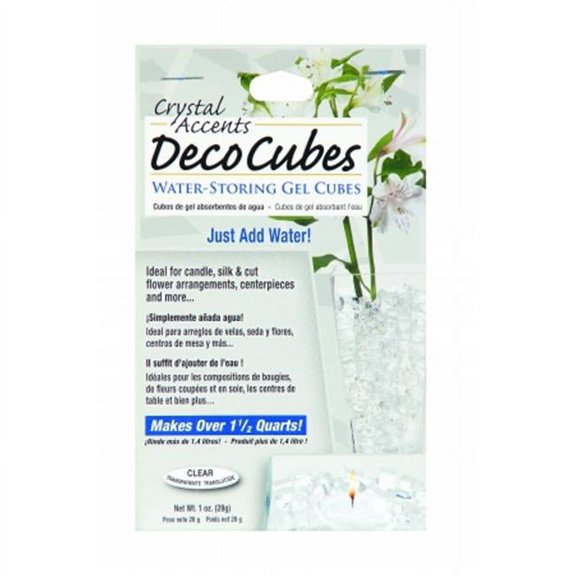 JRM Chemical DC-C Deco Cubes 1 oz Pack - Clear Artificial Ice Cubes Water Storing Gel Decoration