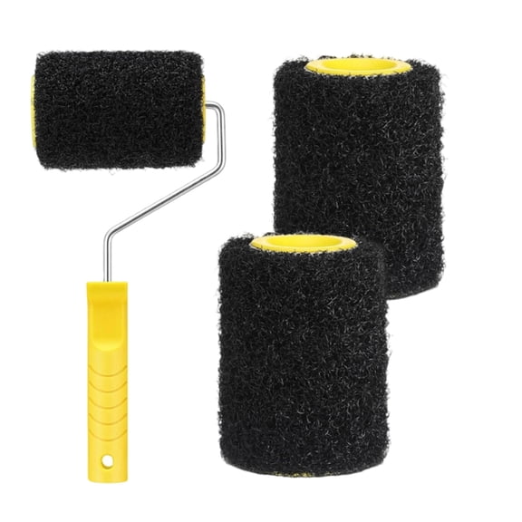 JROCHE 4 Piece Paint Roller Kit With Ergonomic Handle For Comfortable Wall Coating Process