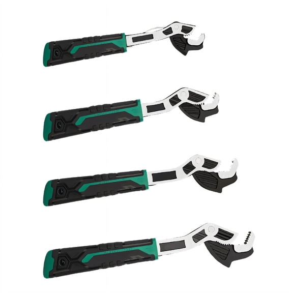 JROCHE 4Piece Auto Tightening Adjustable Pipe Wrench Set In 6 8 10 12Inch Size Spanner For Plumbing And Mechanical Work