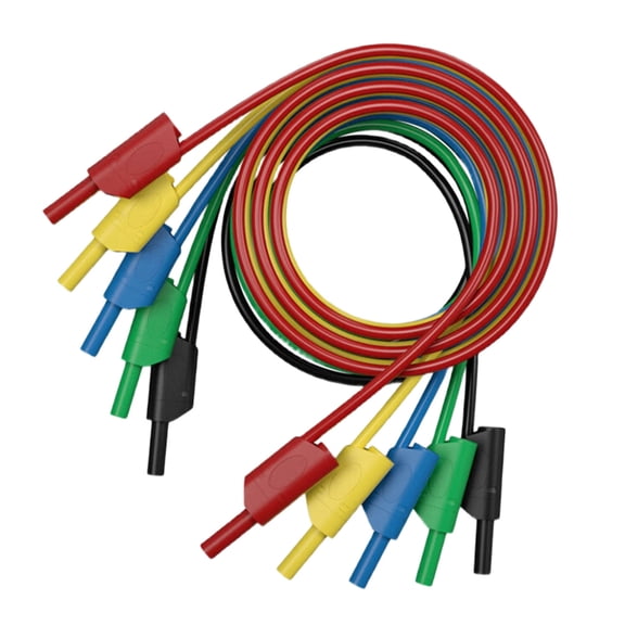 JROCHE 5pcs Stackable PVC & Metal Wire 4mm Banana Plugs High electric Test Cord set