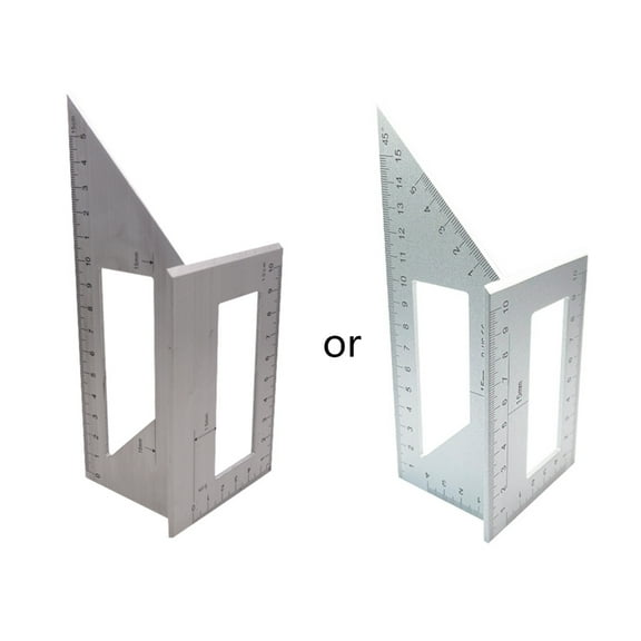JROCHE Aluminum Alloy Square Multifunction Ruler 45 90 Degree Gauge Rule Woodworking Tools