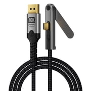 JROCHE Braided USB C to DisplayPort Cable DP2.1 80Gbps with Foldable Stand, 2M 16K 60Hz Video Cable for Big Screen Viewing and Desk Setups