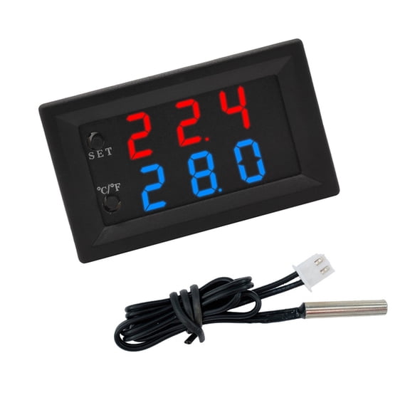 JROCHE Double Display Digital Temperature Controller High Accuracy Thermostat For Aquarium Fridge Incubator And Industrial Use