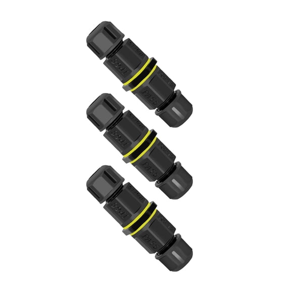 JROCHE Durability Nylon Silicone 3Pin Screwless Waterproof Electrical Wire Connector
