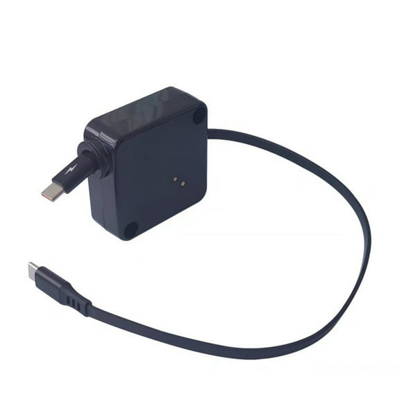 JROCHE Extendable to 79cm Retractable USB C Charging Cable with 100W PD and Auto Roll Feature for Neat Desk or Car Setups