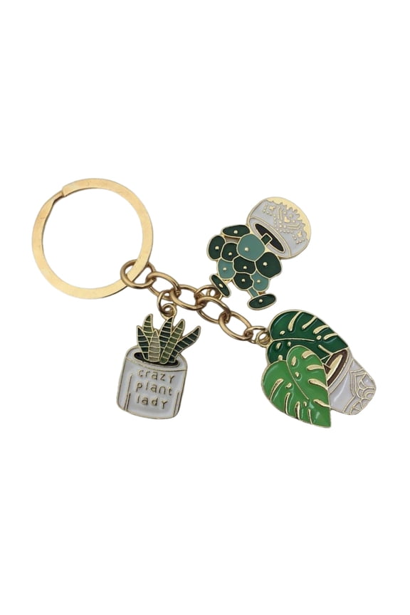 JROCHE Lovely Flower Key Chain Nature Plant Keychain Car Key Ornament for Women Featuring Succulent Designs Everyday Use