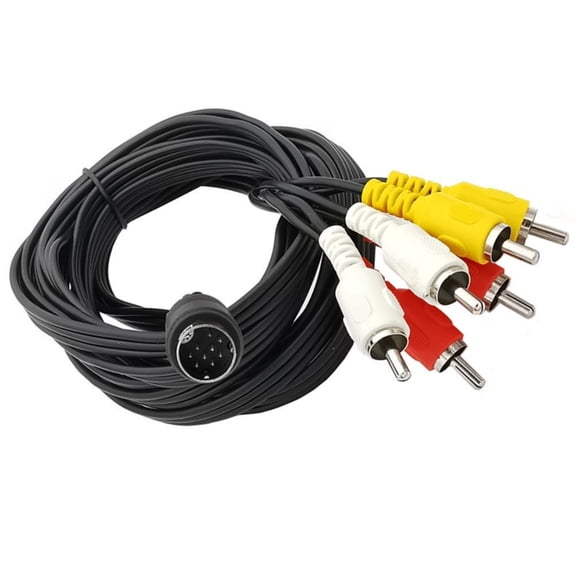 JROCHE Mini DIN 9Pin To 6RCA AV Cable For Player Projectors TV And Game Consoles