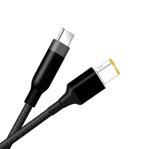JROCHE Notebook Power Cable USB C Male to Big Square Connection Robust Braided Wire