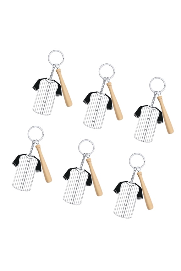 JROCHE Pack of 6 Sporty Baseball Jerseies Acrylic Keychains for Team Support Fan Pack of 6 Fashion Accessory Acrylic Keychains Baseball Jerseies Designs Trendy