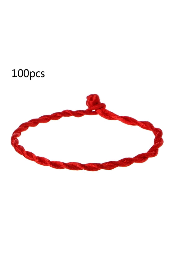JROCHE Red Strings Braided Kabbalah Bracelet 100 Pieces Ethnic Red Rope Lanyard Jewelry