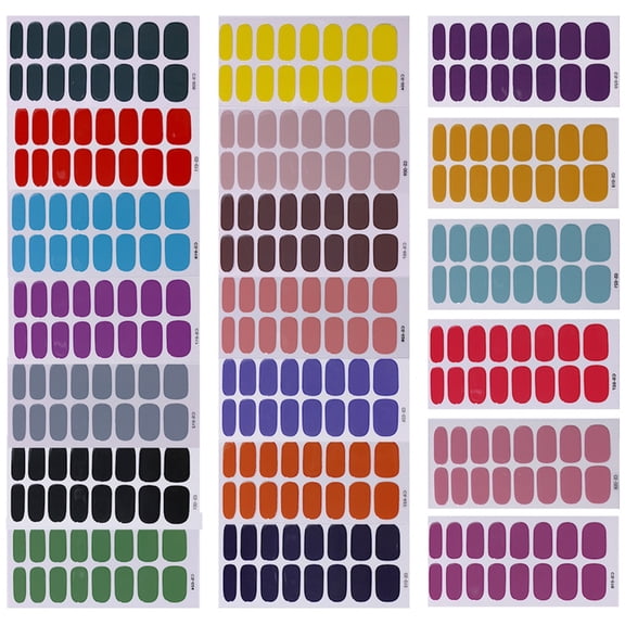 JROCHE Self Adhesive Gels Nail Strips Solid Color Nail Polish Sticker Nails Art Sticker