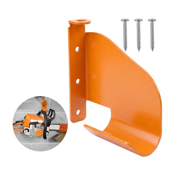 JROCHE Shed and Tool Room Chainsaw Wall Rack, Steel Holder Bracket with 3 Mounting Holes and Included Screws for Wall Storage Use in Garage or Workshop