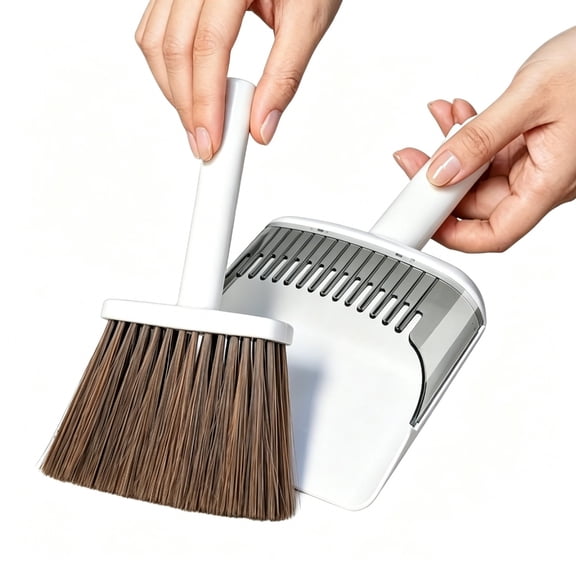 JROCHE Small Handheld Sweeper With Dustpan For Tabletop Vehicle Interior Cleaning Home