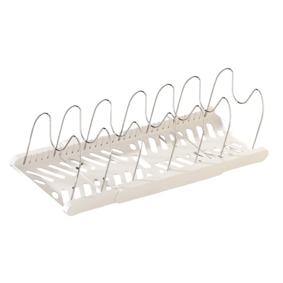 JROCHE Space Saving Under Cabinet Storage Rack For Cookware Expandable Pots and Pans Organizer With Adjustable Dividers