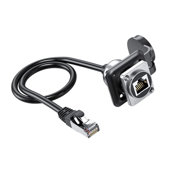 JROCHE Waterproof CAT6A RJ45 Male to Female Socket Industrial Ethernet Cable Extender Adapter Networking Panel Module Connector