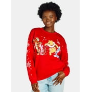 LICENSED Winnie the Pooh and Friends Women’s Christmas Graphic Sweatshirt, Sizes XXS-XXL