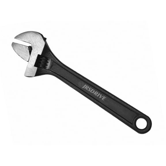 JRSDRIVE 1 Pcs Adjustable Wrench 12-inch wrenches Carbon Steel Black Finish Easy Wrench & Spanner, Plumbing Tools Use For Home, Garage and Workshop E-2051