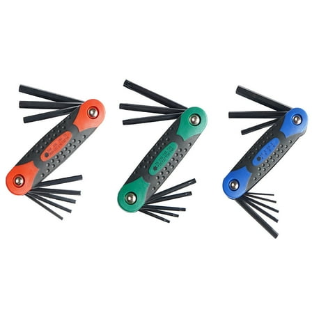 JRSDRIVE 25Pcs Folding Allen Wrench Set Metric & SAE Hex Keys Allen Key Set Tool for Basic Home Repair and General Applications E-2408