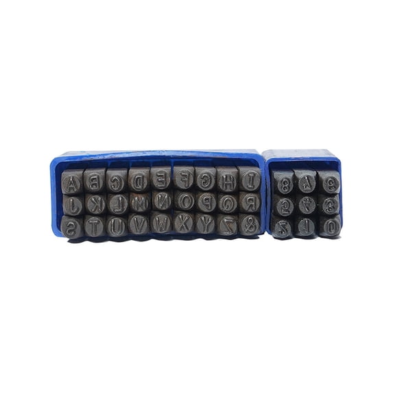 JRSDRIVE 36-Piece Metal Stamping Letter & Number Punch Set, 3mm Steel Punch Kit, Alphabet & Numeric Tool for Metal, Leather & Wood Imprinting E-2460