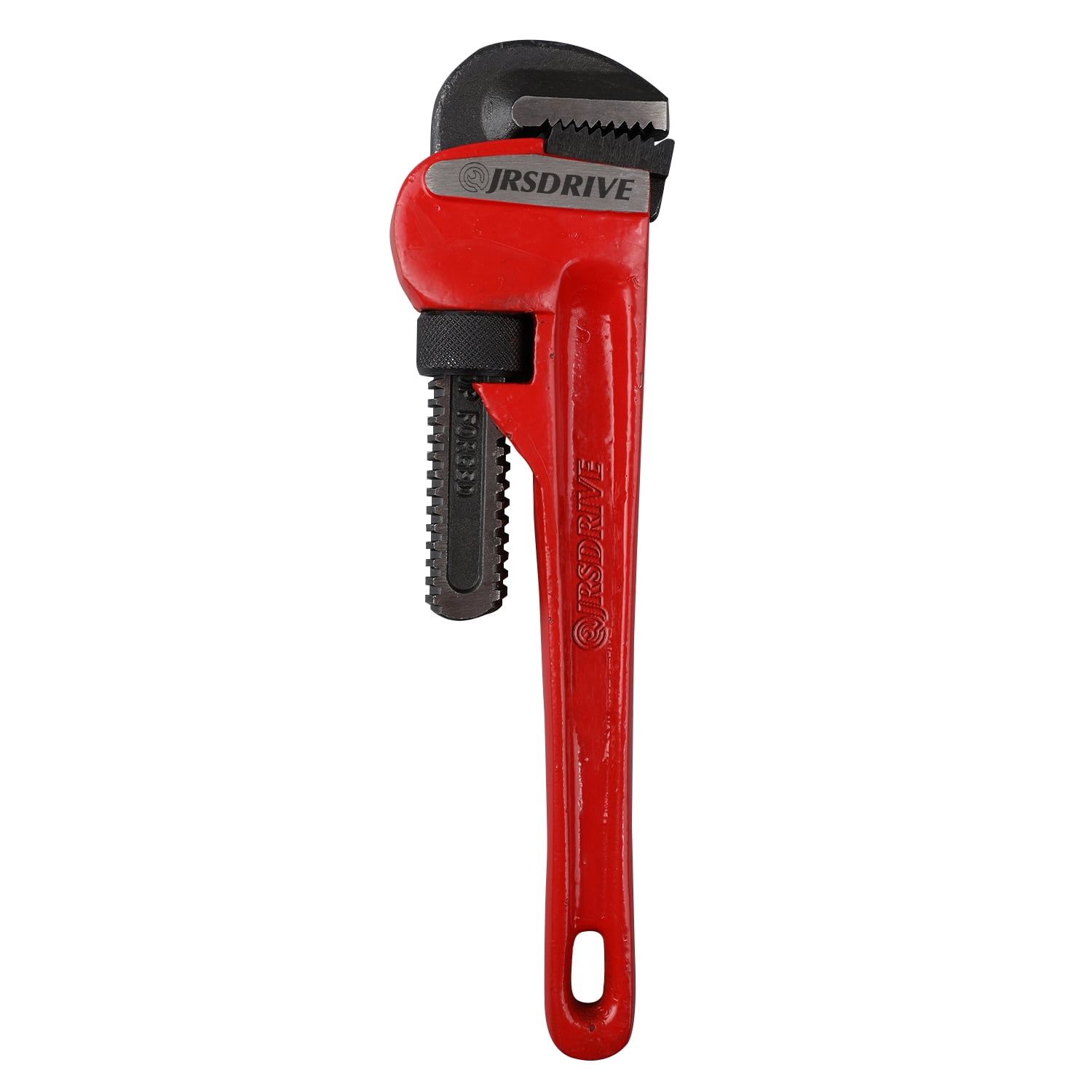 JRSDRIVE Heavy Duty Adjustable Pipe Wrench, 10 Inch, I- Handle, Cast Iron