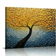 thumbnail image 1 of JRXY -100% Hand-Painted Contemporary Art Oil Painting On Canvas Texture Palette Knife Tree Paintings Home Interior Decor Abstract Art 3D Golden Flowers Paintings Large Canvas 20x16in 16x12in, 1 of 4