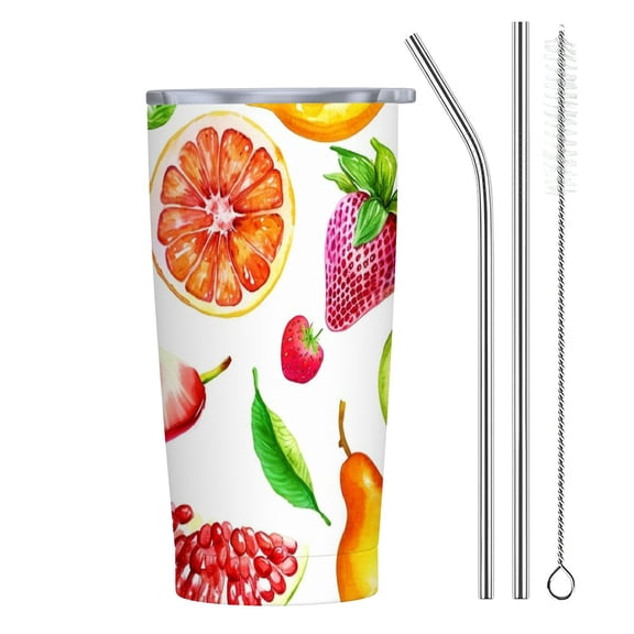 JRXY 20oz Car Straw Cup (with Straw) Pineapple Pattern 20oz