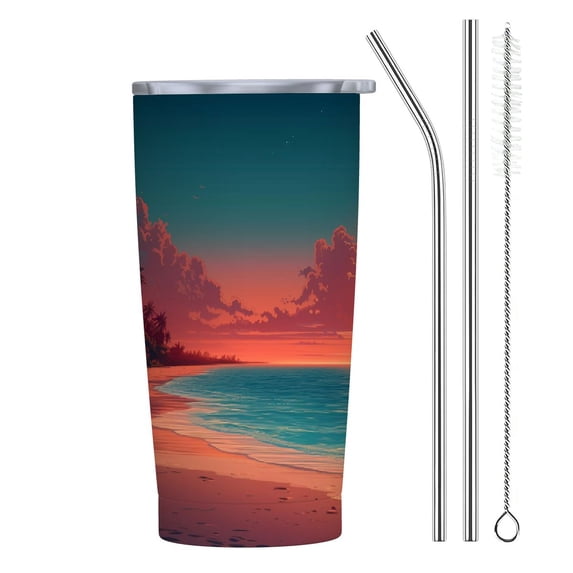 JRXY 20oz Car Straw Cup (with Straw) Sunset and Beach 20oz
