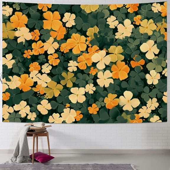 JRXY 60s 70s Hippie Flowers Tapestry - High-Quality Short Plush, Soft and Lightweight Painting